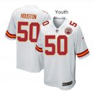 Youth kid KC Chiefs #50 Justin Houston Stitched Football jersey white