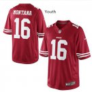 Youth kids San Francisco 49ers #16 Joe Montana Stitched jersey red