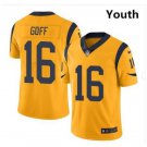 Youth Rams #16 Jared Goff football jersey yellow