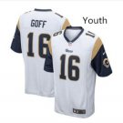 Youth Rams #16 Jared Goff game jersey blue