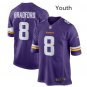 Youth Kids Vikings #8 Sam Bradford game jersey navy purle