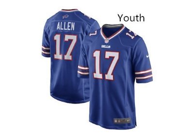 Youth kid Bills #17 josh allen football jersey game jersey navy blue