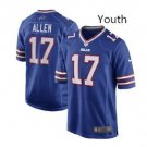 Youth kid Bills #17 josh allen football jersey game jersey navy blue