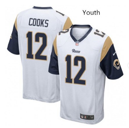 Youth kid Rams #12 Brandin Cooks game jersey white