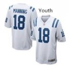Youth Colts #18 Peyton Manning Football jersey white