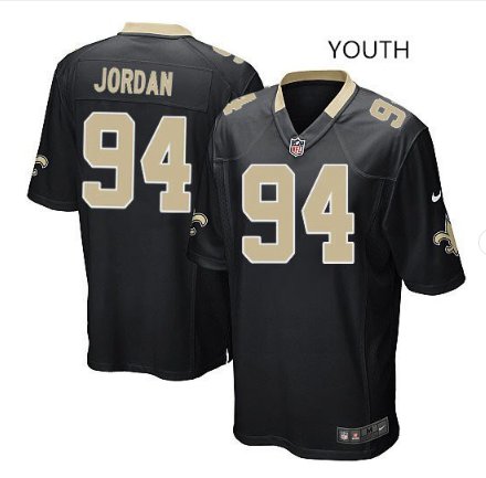 Youth New Orleans Saints #94 Cameron Jordan stitched jersey black