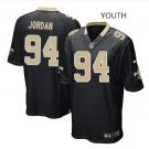 Youth New Orleans Saints #94 Cameron Jordan stitched jersey black