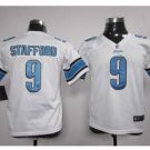 Youth Lions #9 Matthew Stafford stitched jersey white