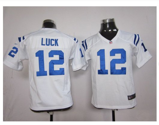 Youth Indianapolis Colts #12 Andrew Luck Football jersey white
