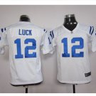 Youth Indianapolis Colts #12 Andrew Luck Football jersey white