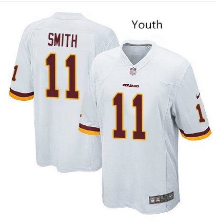 Youth Redsikns Alex Smith game jersey white