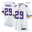 Youth kid Vikings #29 Xavier Rhodes game football jersey white