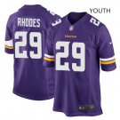 Youth kid Vikings #29 Xavier Rhodes game football jersey purple