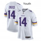 Youth kid Vikings #14 Stefon Diggs game football jersey white