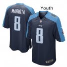 Youth kid Tennessee Titans #8 Marcus Mariota football Jersey navy blue