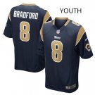Youth kid Rams #8 Sam Bradford game jersey navy blue