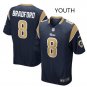 Youth kid Rams #8 Sam Bradford game jersey navy blue