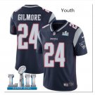 Youth boys Patriots 24 Stephon Gilmore Super Bowl jersey navy blue