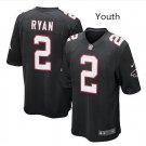 Youth kids Falcons #2 Matt Ryan red stitched football jersey black
