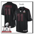 Youth kid falcons #11 julio Jones super bowl stitched jersey black
