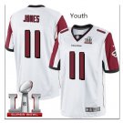 Youth kid falcons #11 julio Jones super bowl stitched jersey white