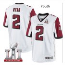 Youth kid falcons #2 Matt Ryan super bowl stitched jersey white