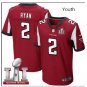 Youth kid falcons #2 Matt Ryan super bowl stitched jersey red