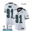 Youth Philadelphia Eagles #91 Fletcher Cox super bowl jersey white