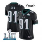 Youth Philadelphia Eagles #91 Fletcher Cox super bowl jersey black