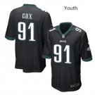 Youth Philadelphia Eagles #91 Fletcher Cox jersey black