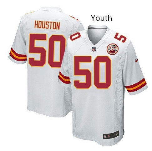 Youth KC chiefs #50 Justin Houston game jersey white