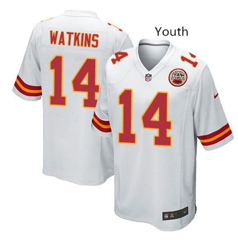 Youth KC chiefs #14 Sammy Watkins game jersey white