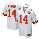 Youth KC chiefs #14 Sammy Watkins game jersey white