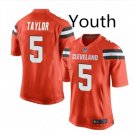 Youth Cleveland Browns #5 Tyrod Taylor football jersey orange