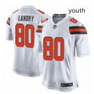 Youth kid Cleveland Browns #80 Jarvis Landry game jersey white