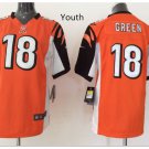 Youth kid Cincinnati Bengals #18 Aj Green Football jersey orange
