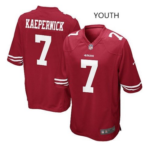 Youth kid San Francisco 49ers #7 Colin Kaepernick Football jersey red