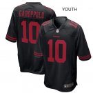 Youth kid 49ers #10 Jimmy Garoppolo Stitched Football jersey black