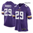 Youth Vikings #29 Xavier Rhodes football jersey purple