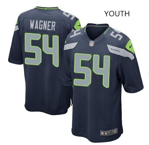 Youth Seattle Seahawks #54 Bobby Wagner stitched jersey navy blue