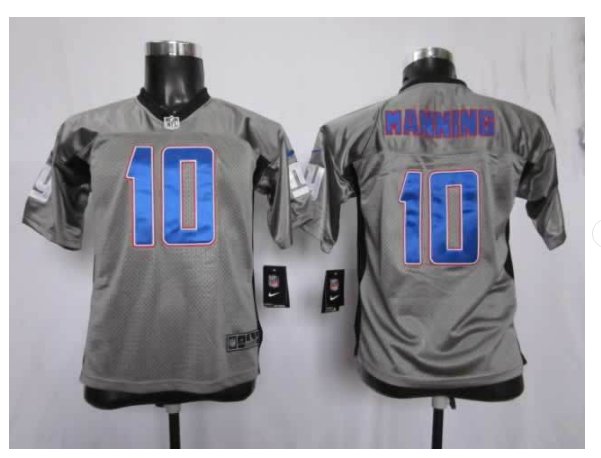 Youth New York Giants #10 Eli Manning Jersey grey