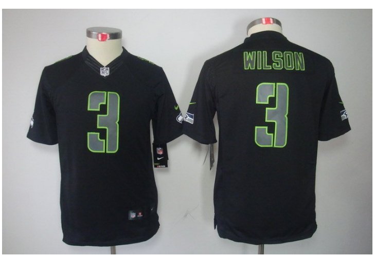 Youth Seahawks #3 Russell Wilson Football jersey