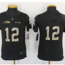 Youth kids Seattle Seahawks #12 Fan salute to service football jersey