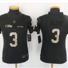 Youth Seahawks #3 Russell Wilson Stitched Football jersey salute to service
