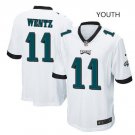 Youth Eagles #11 Carson Wentz stitched jersey white