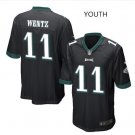 Youth Eagles #11 Carson Wentz stitched jersey black