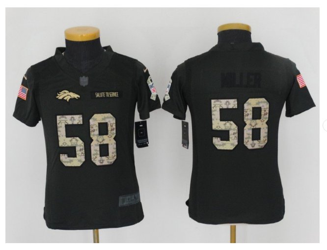 Youth Denver Broncos #58 Von Miller stitched jersey salute to service