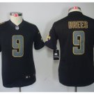 Youth Saints #9 Drew Brees black Stitched Football jersey kids