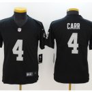 Youth kids Oakland Raiders #4 Derek Carr Football jersey black