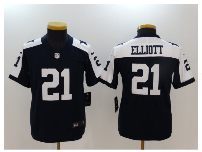Youth Cowboys #21 Ezekiel Elliott Stitched Football jersey